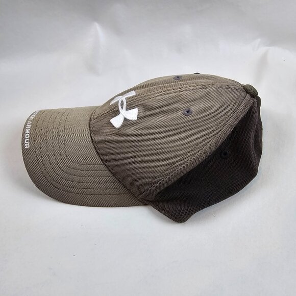 Under Armour Hat Mens Large Beige Tan Fitted Cap Baseball Casual Distressed Ha - Picture 5 of 10